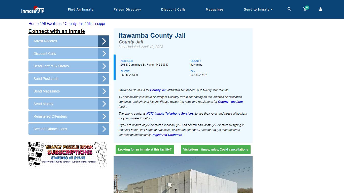 Itawamba County Jail - Inmate Locator - Fulton, MS