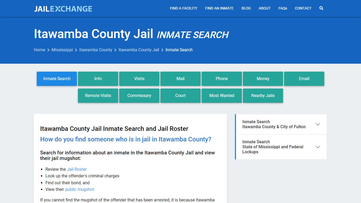 Inmate Search: Roster & Mugshots - Itawamba County Jail, MS